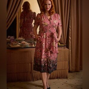 Christina Hendricks x Joanie - wallflower floral print midi tea dress